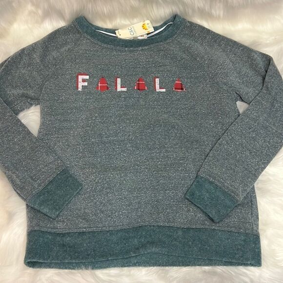 C & C California Green Long Sleeve Christmas FA LA LA Sweatshirt S NWT C19 - Picture 1 of 5